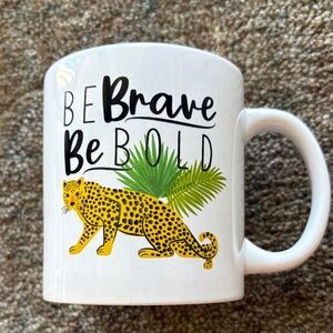 Leopard Cat Be Brave Be Bold Royal Norfolk Classic White Mug